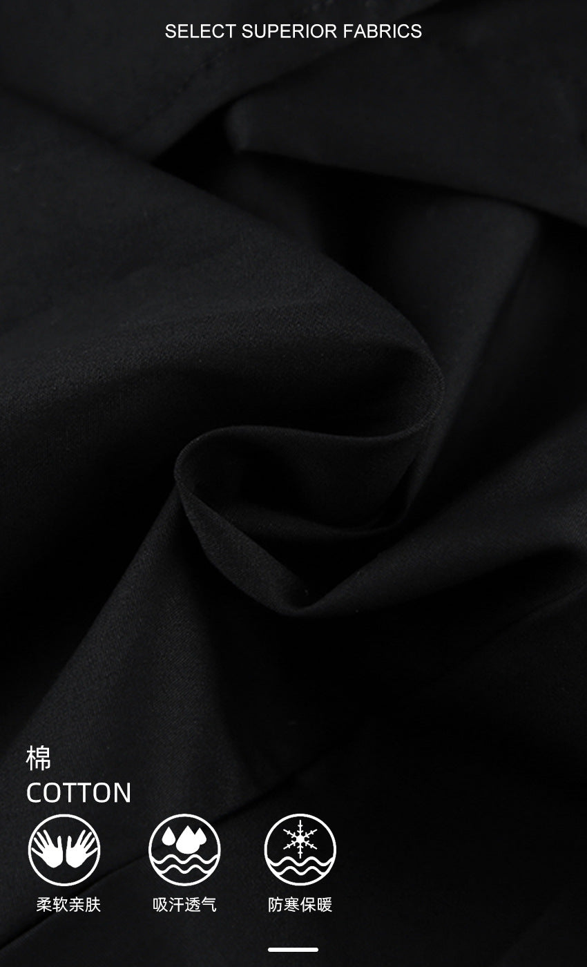 Black Fitted Cotton Button-Up Peplum Shirt