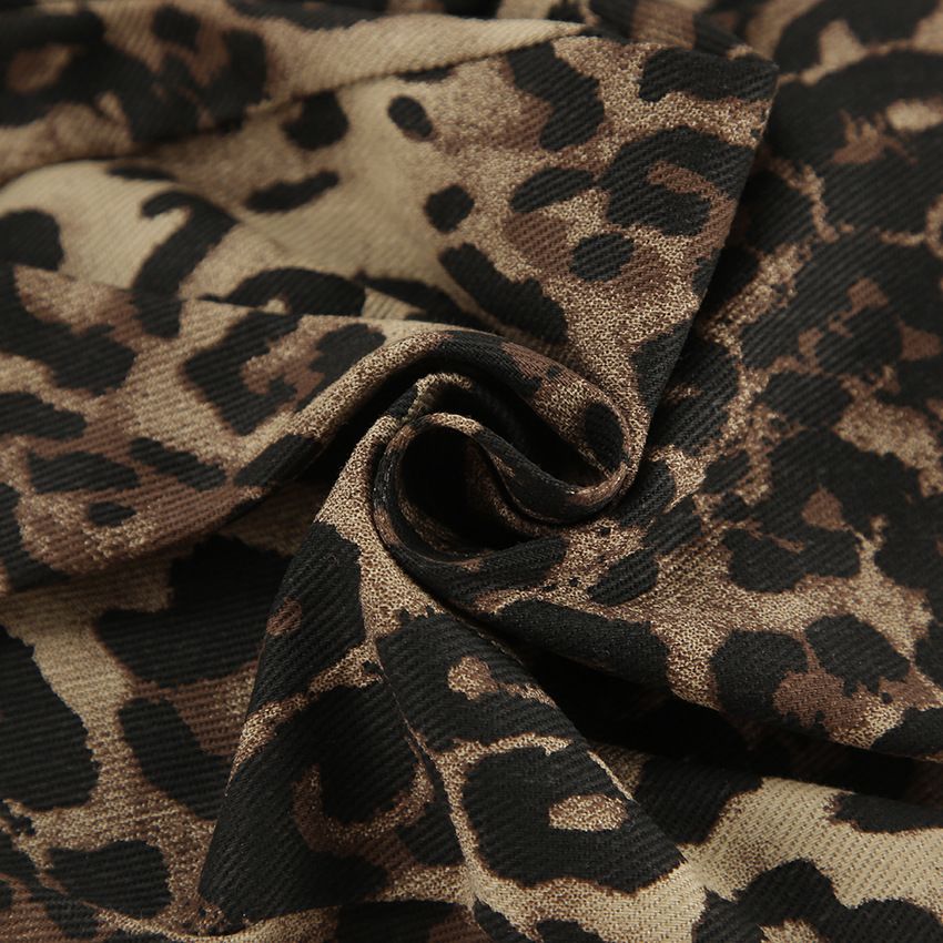 Leopard Print Slim-Fit Trousers
