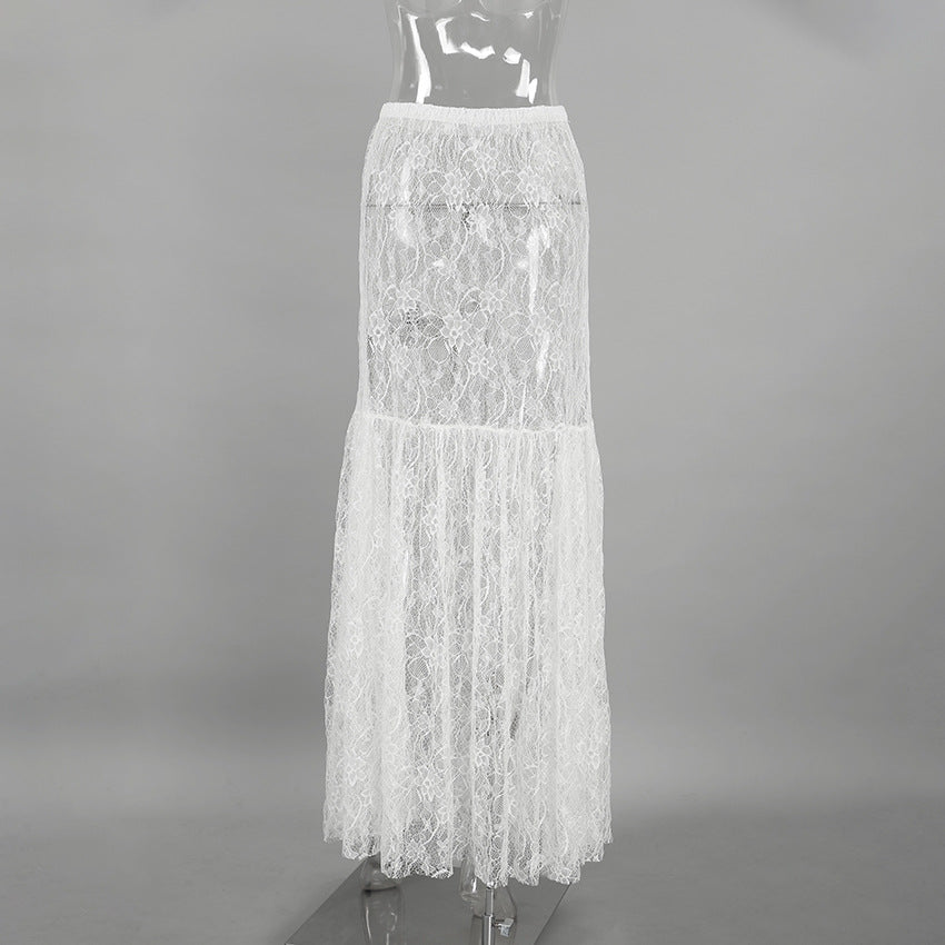 Jacquard Lace Volume Midi Skirt