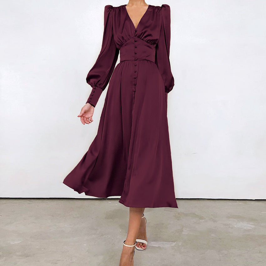 Champagne Satin Slip Dress