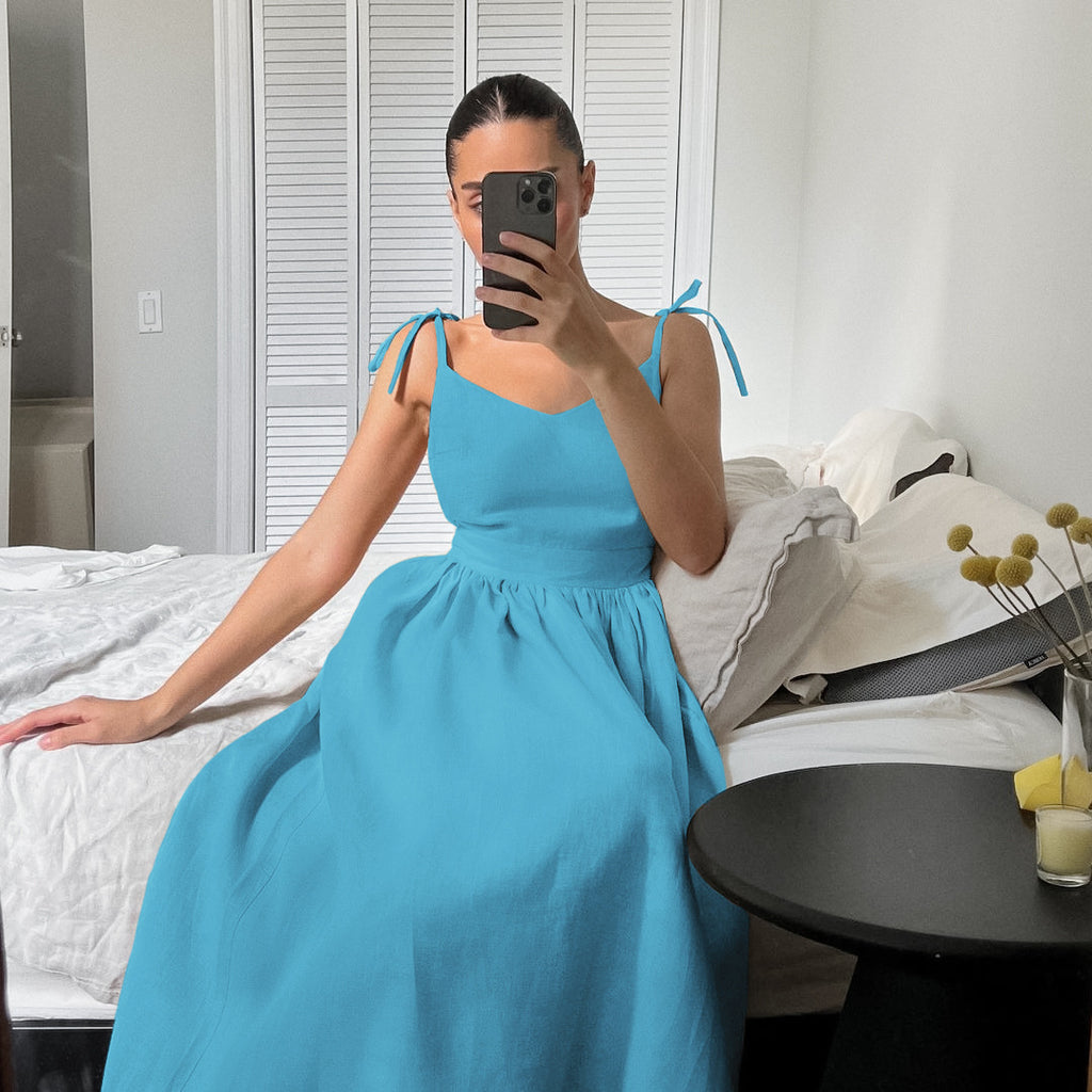 Olive Linen Cami Dress