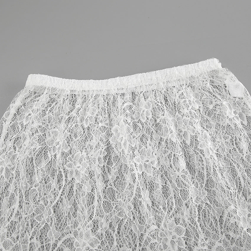 Jacquard Lace Volume Midi Skirt