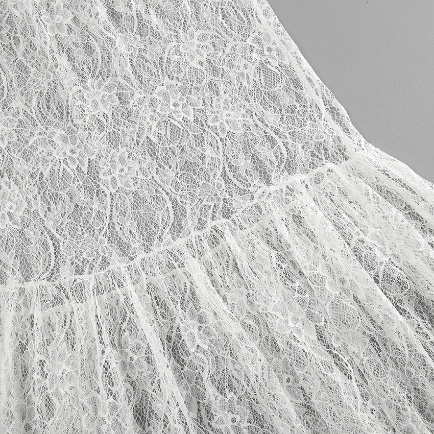 Jacquard Lace Volume Midi Skirt