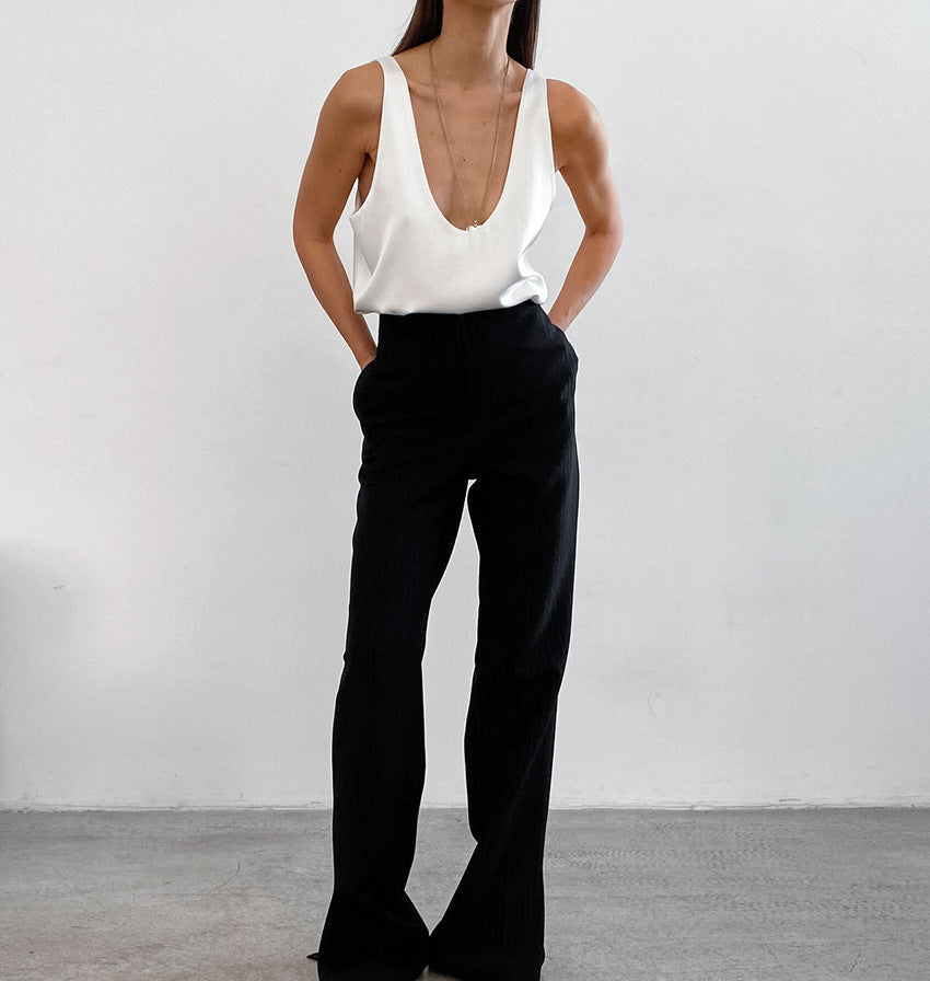 Satin U-Neck Top