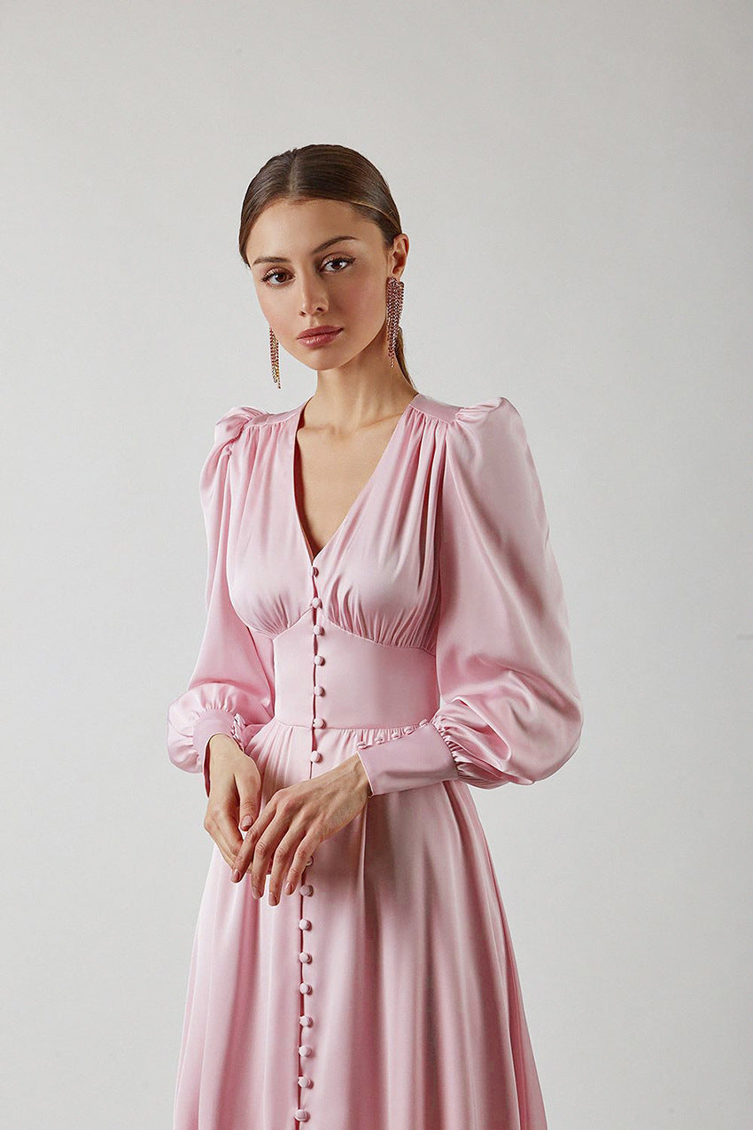 Champagne Satin Slip Dress