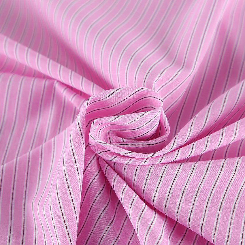 Pink Striped Oversized Button-Up Shirt