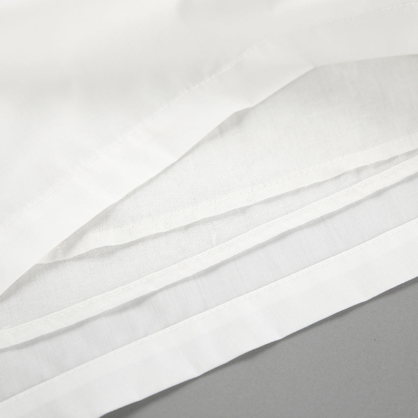 White Tie-Detail Shirt & Shorts Two-Piece Set
