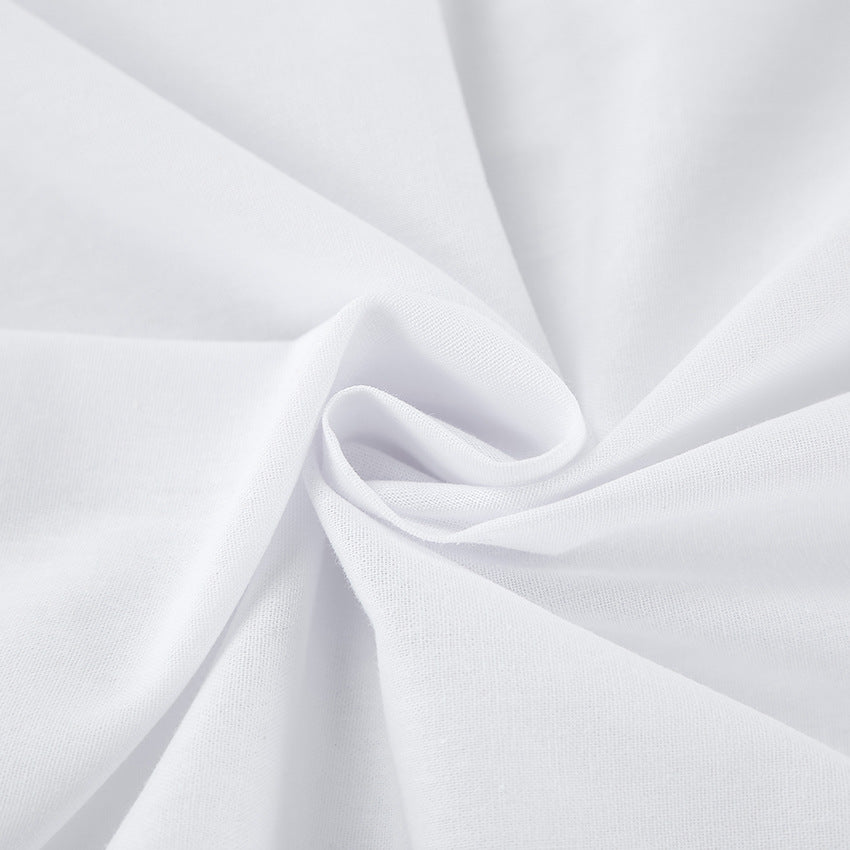 White Cotton-Linen High-Waist A-Line Maxi Skirt