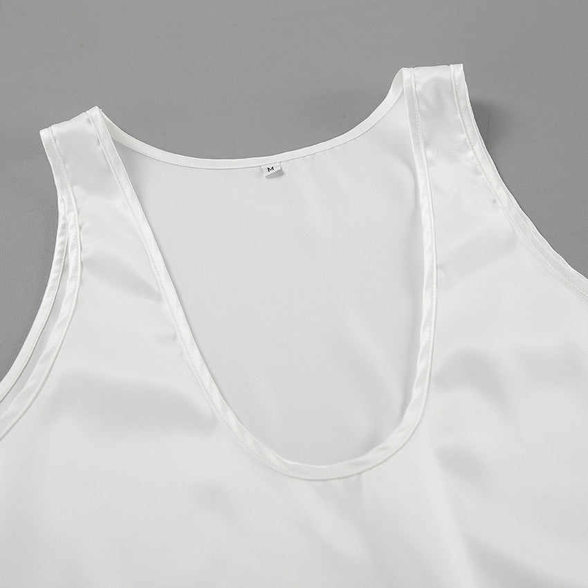 Satin U-Neck Top