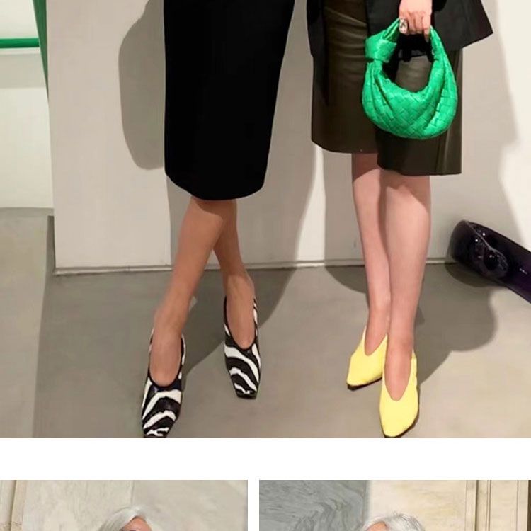 Zebra-Print Square-Toe Statement Heels