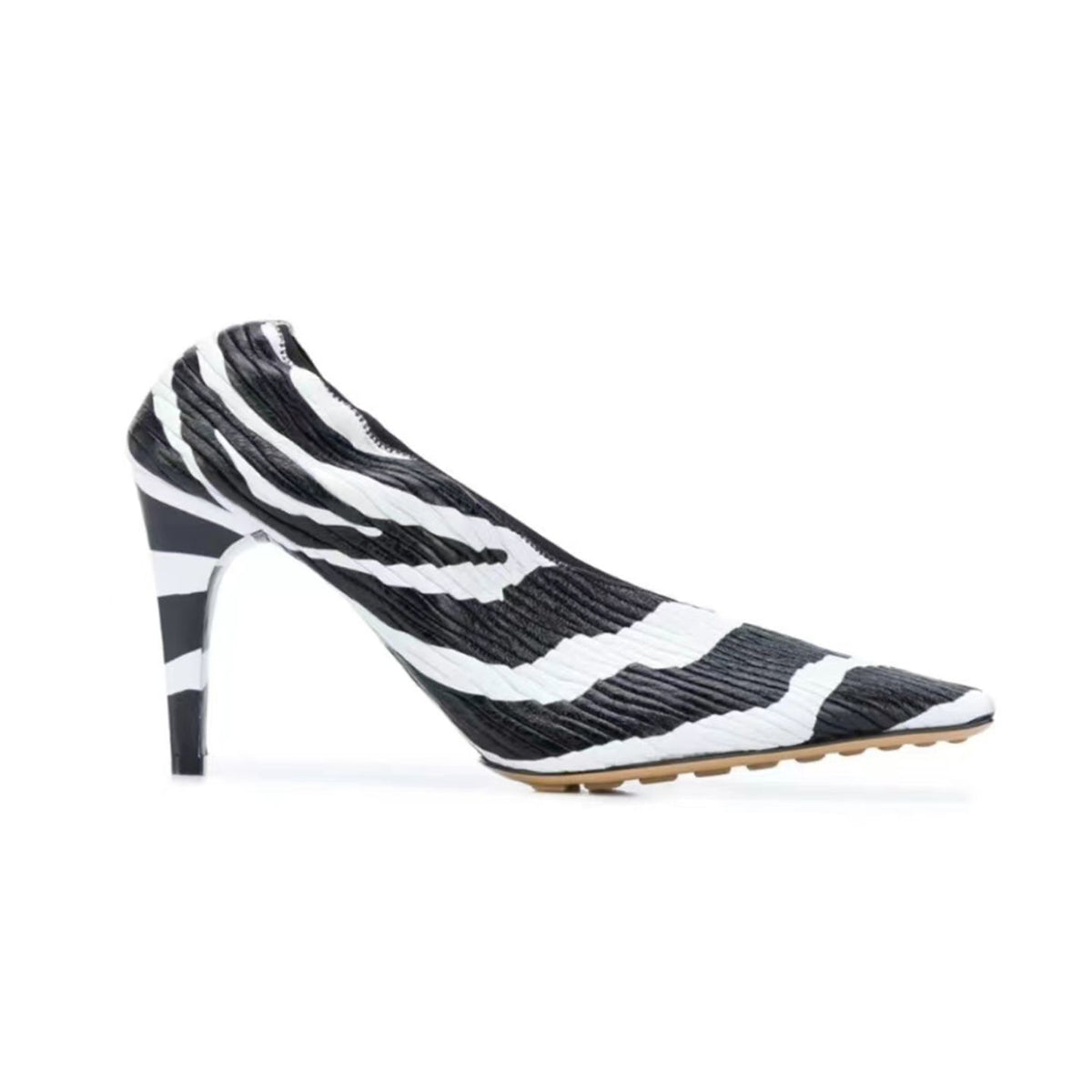Zebra-Print Square-Toe Statement Heels