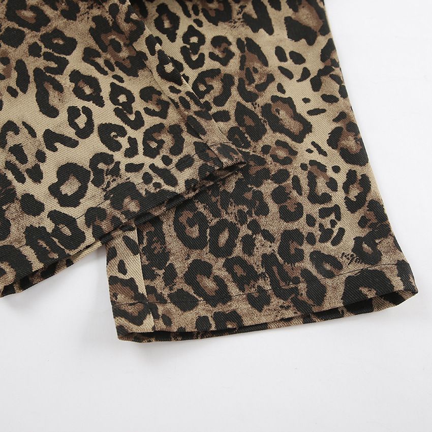 Leopard Print Slim-Fit Trousers