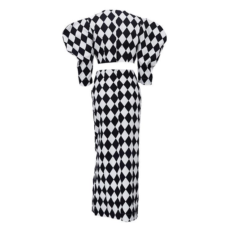 Harlequin Diamond Two-Piece Maxi Skirt Set