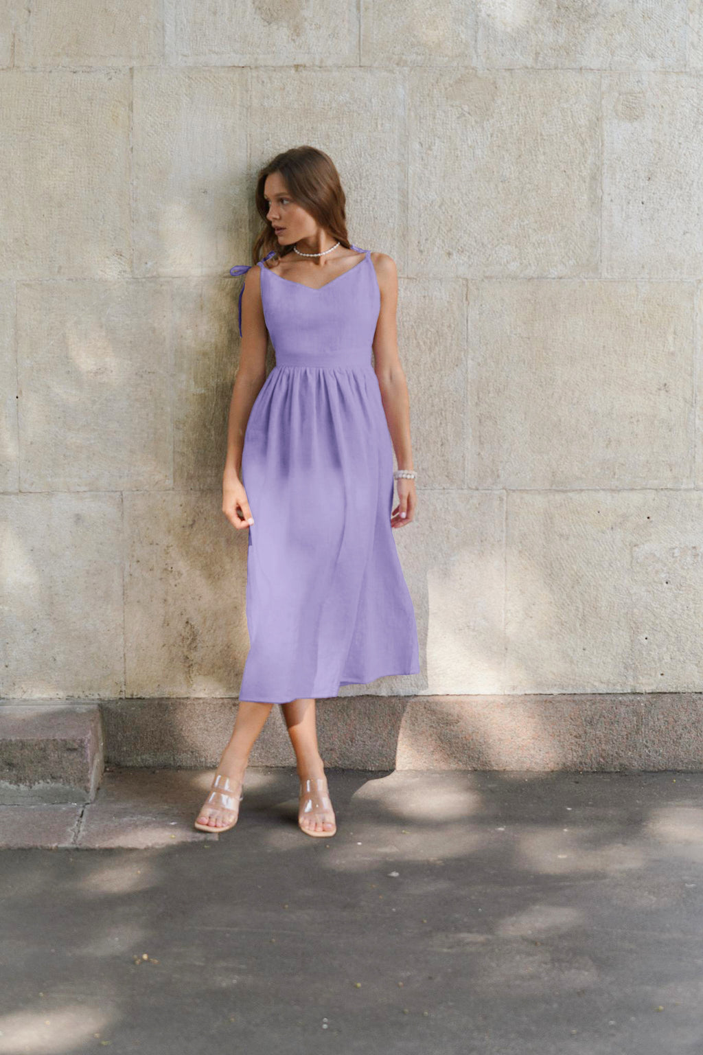 Olive Linen Cami Dress