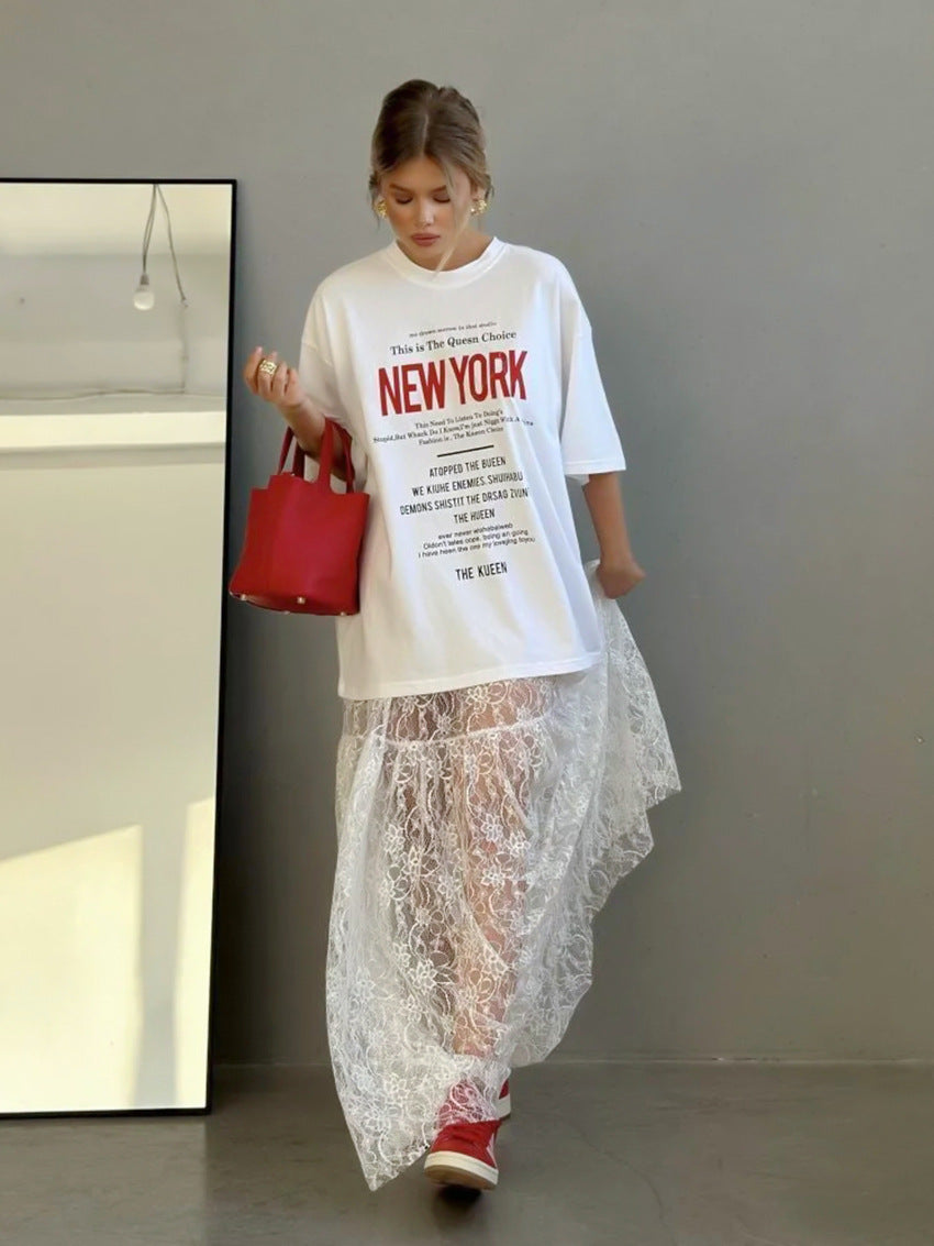 Jacquard Lace Volume Midi Skirt