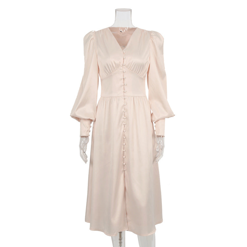 Champagne Satin Slip Dress