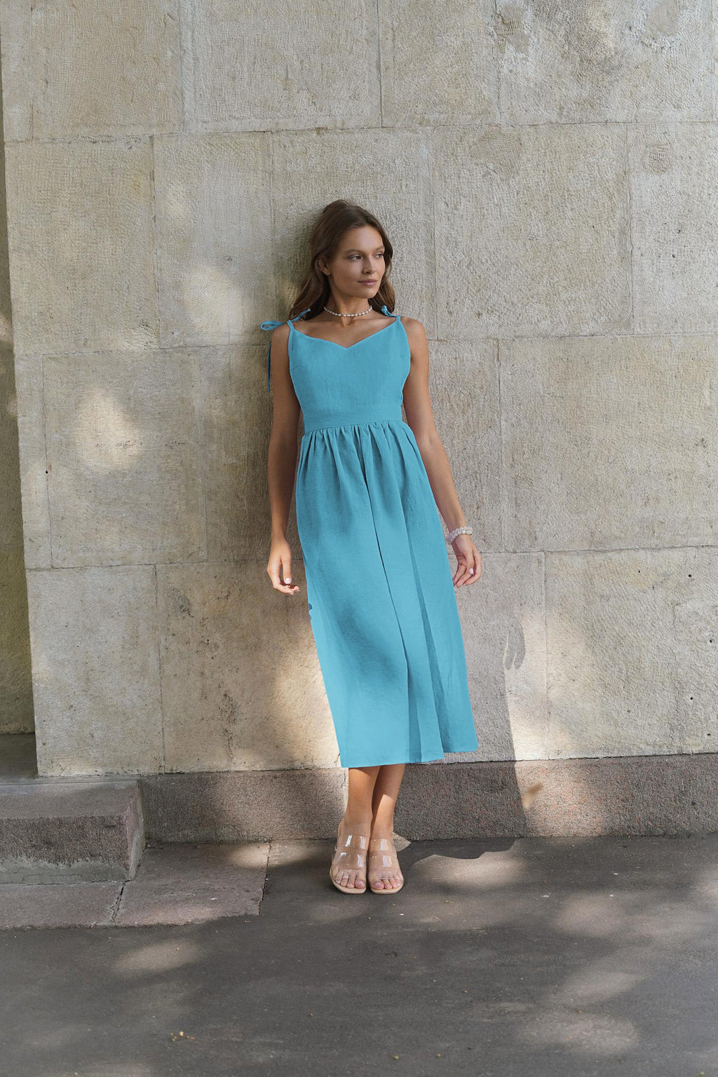 Olive Linen Cami Dress