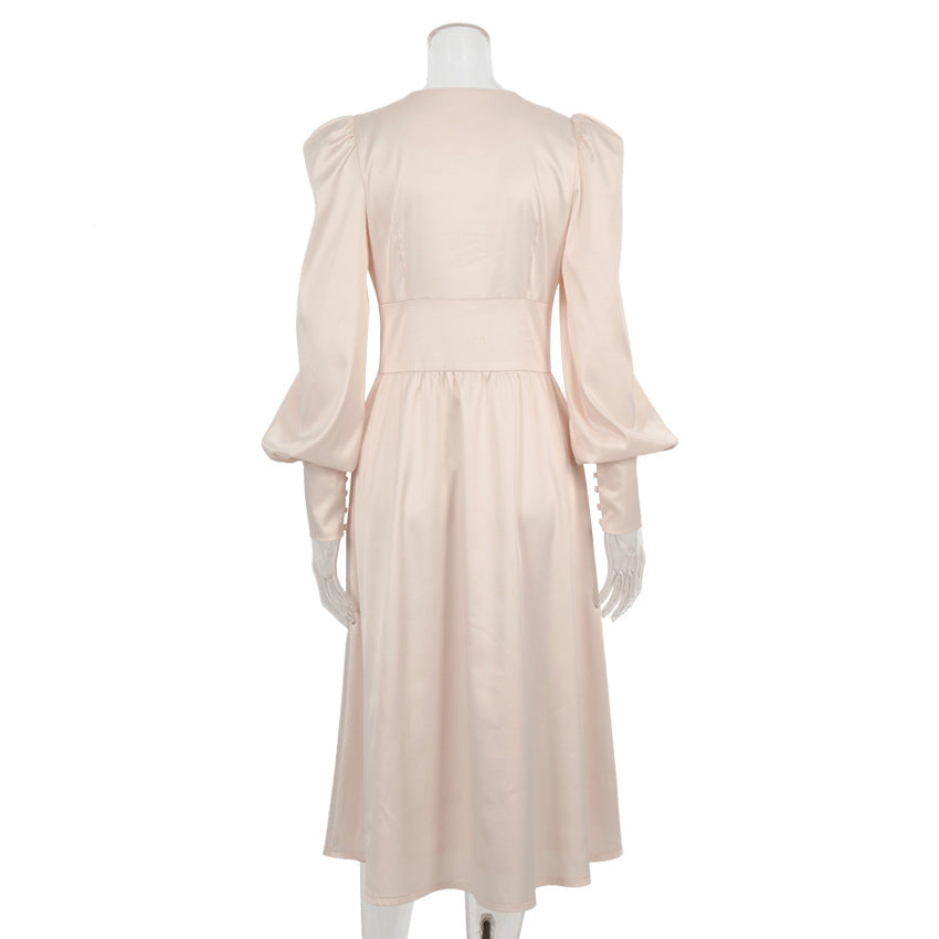 Champagne Satin Slip Dress