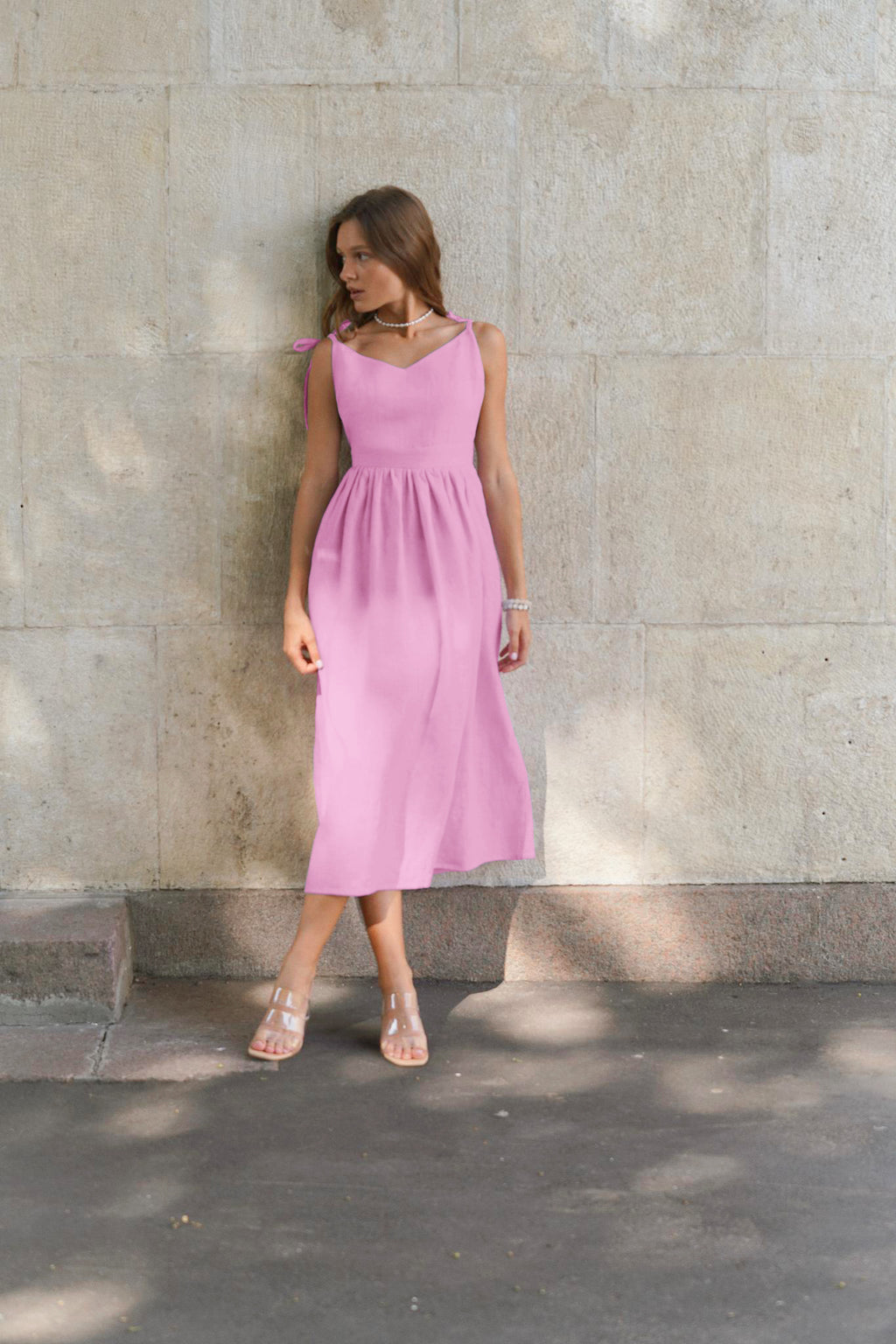 Olive Linen Cami Dress