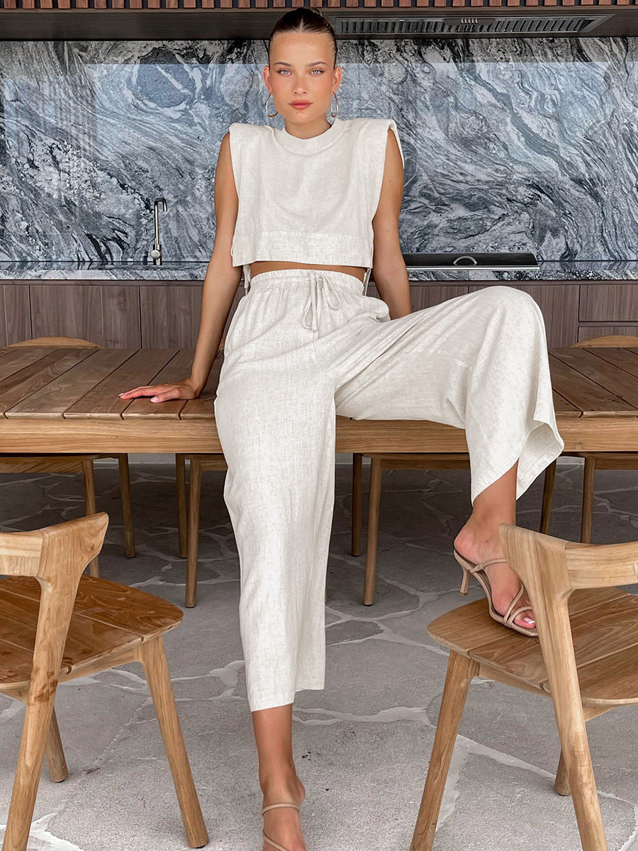 Padded Shoulder Suit Set
