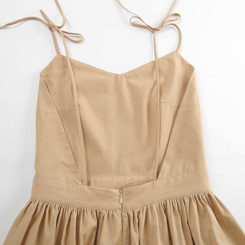 Olive Linen Cami Dress