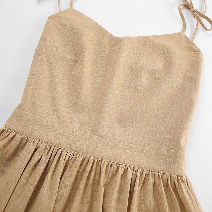 Olive Linen Cami Dress