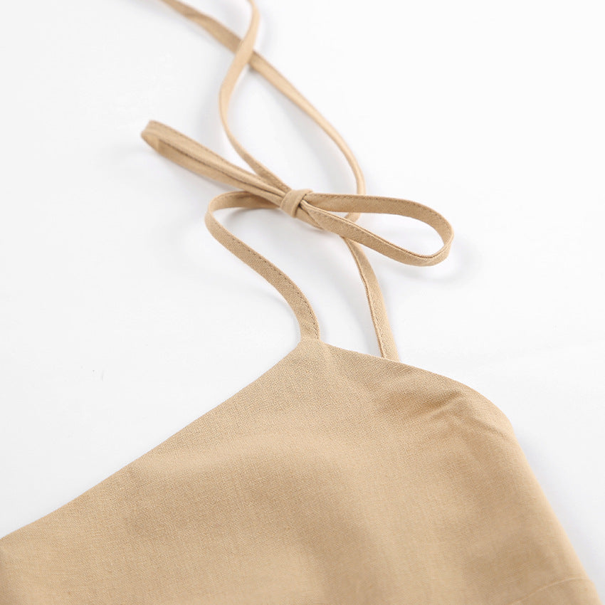 Olive Linen Cami Dress