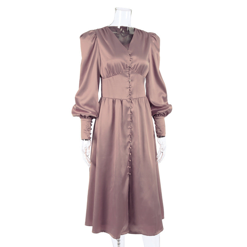 Champagne Satin Slip Dress