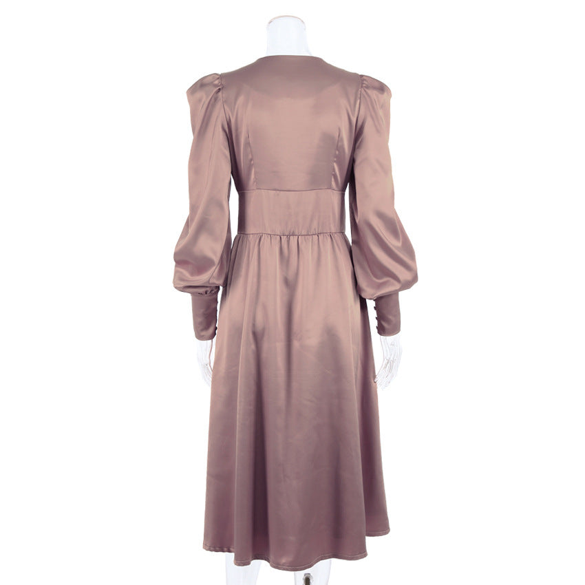 Champagne Satin Slip Dress