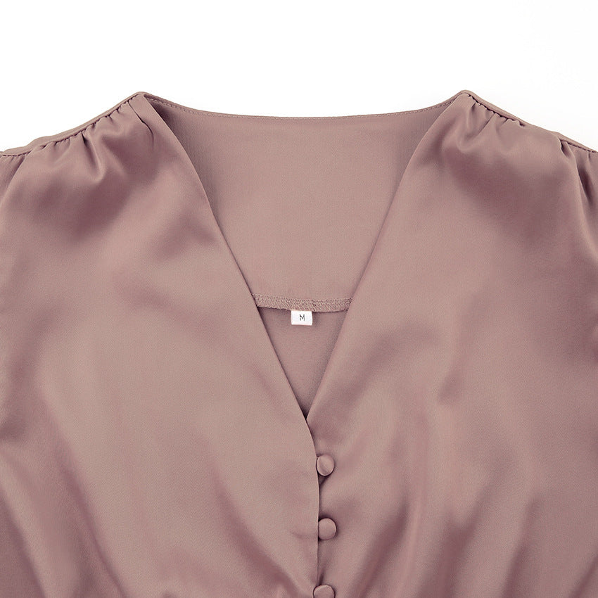 Champagne Satin Slip Dress