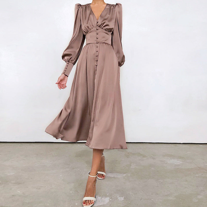Champagne Satin Slip Dress