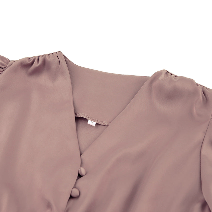 Champagne Satin Slip Dress