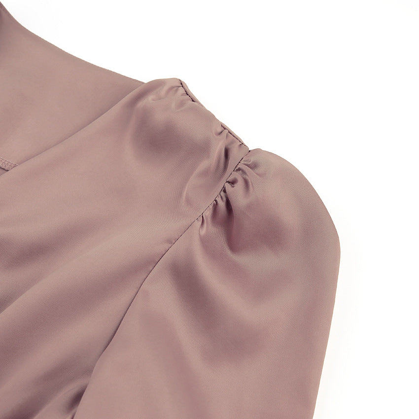 Champagne Satin Slip Dress