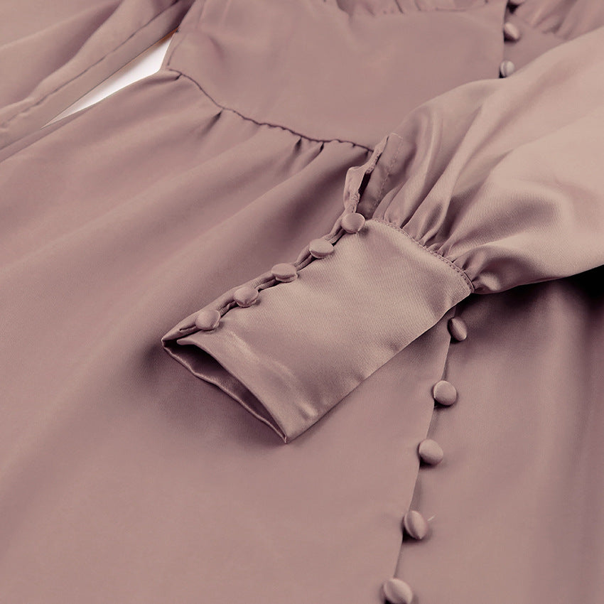 Champagne Satin Slip Dress