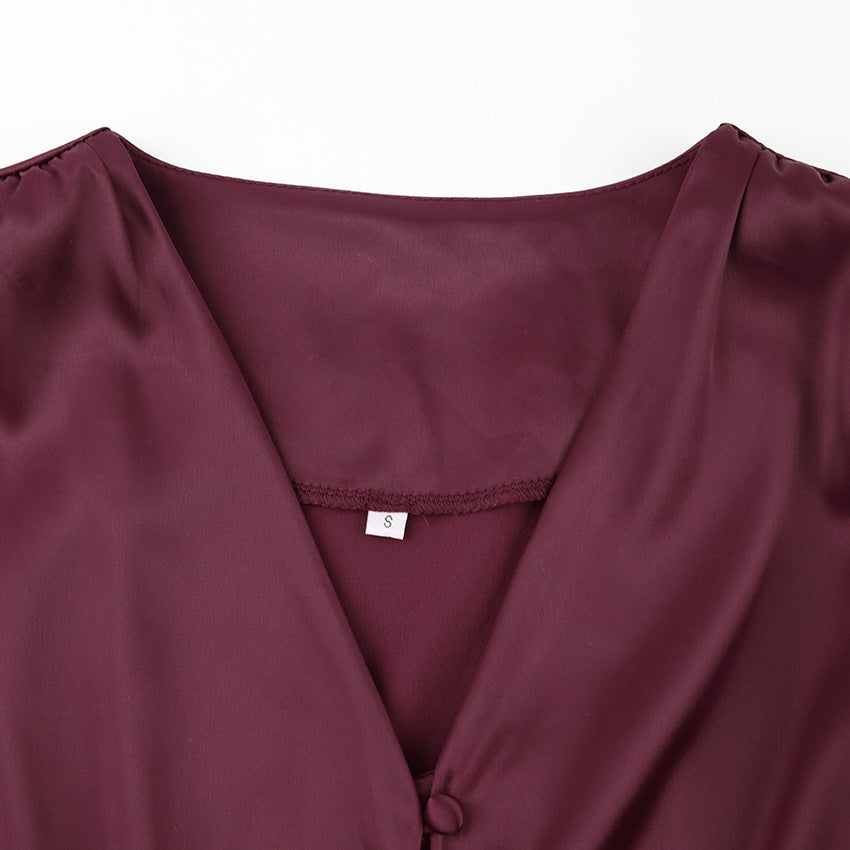 Champagne Satin Slip Dress