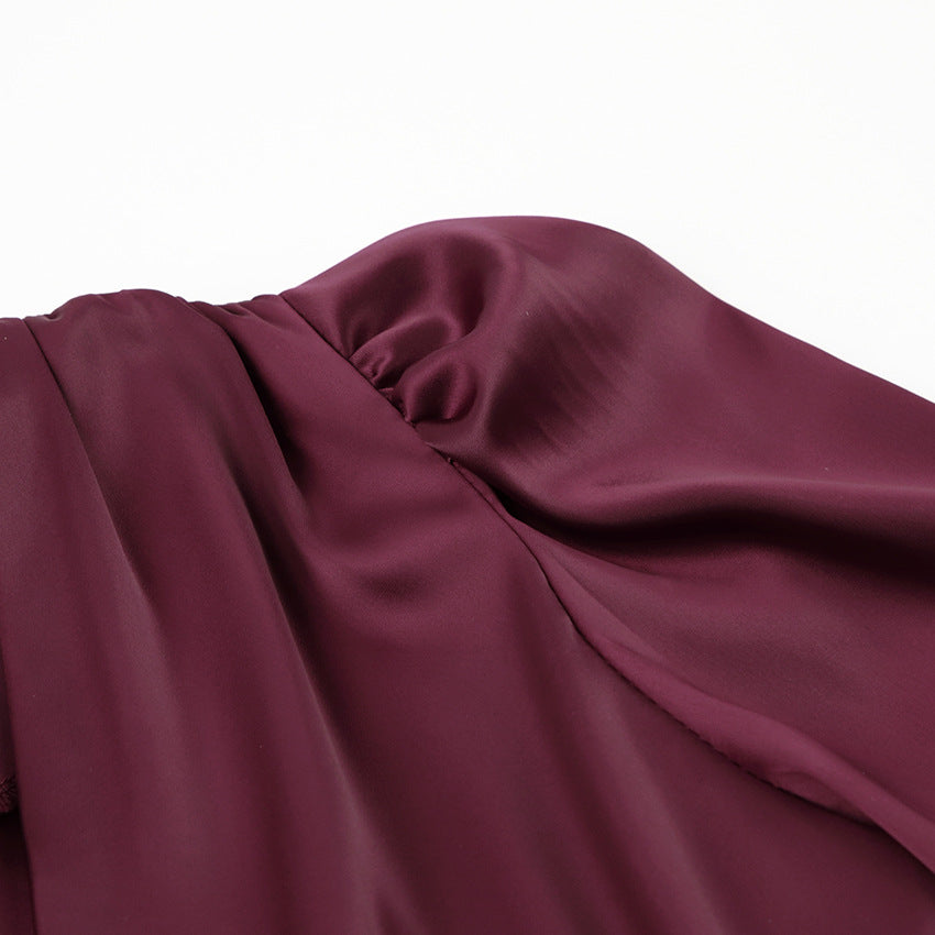 Champagne Satin Slip Dress