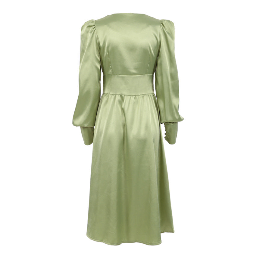 Champagne Satin Slip Dress
