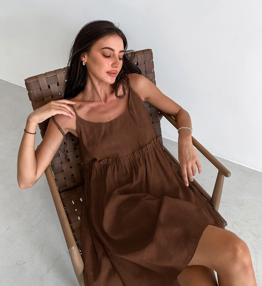 French Khaki Cami Sundress