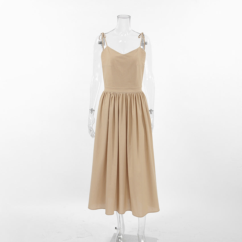 Olive Linen Cami Dress