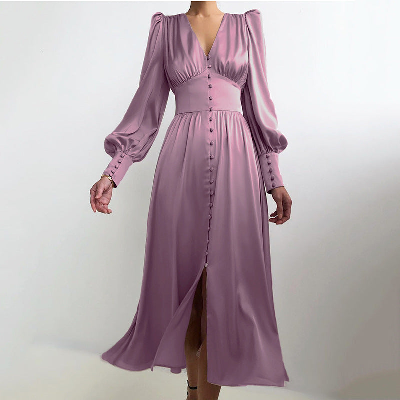 Champagne Satin Slip Dress
