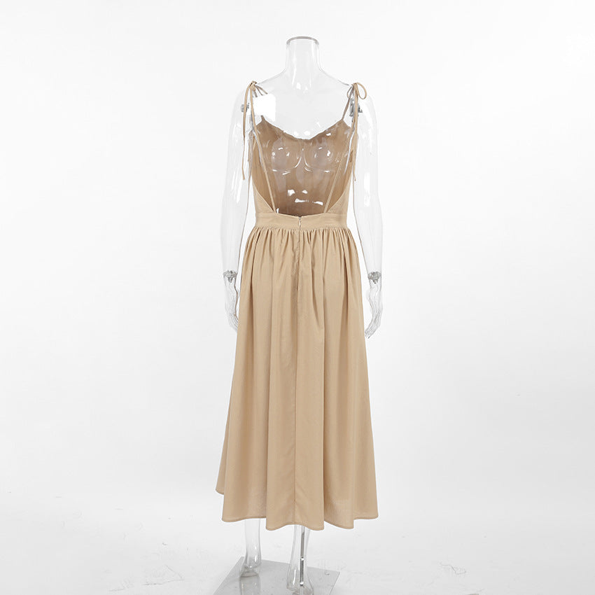 Olive Linen Cami Dress