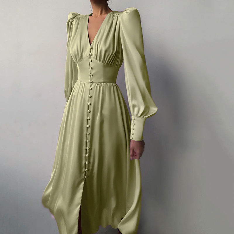 Champagne Satin Slip Dress