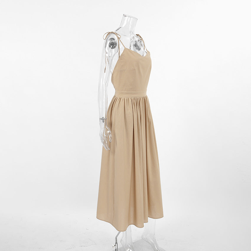 Olive Linen Cami Dress