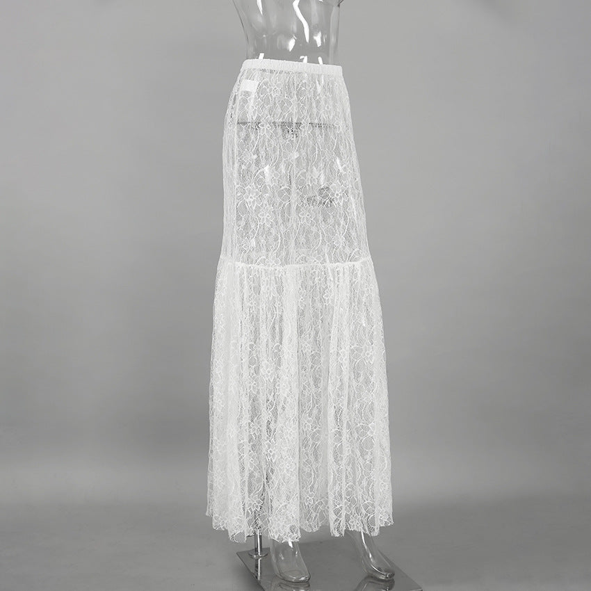 Jacquard Lace Volume Midi Skirt