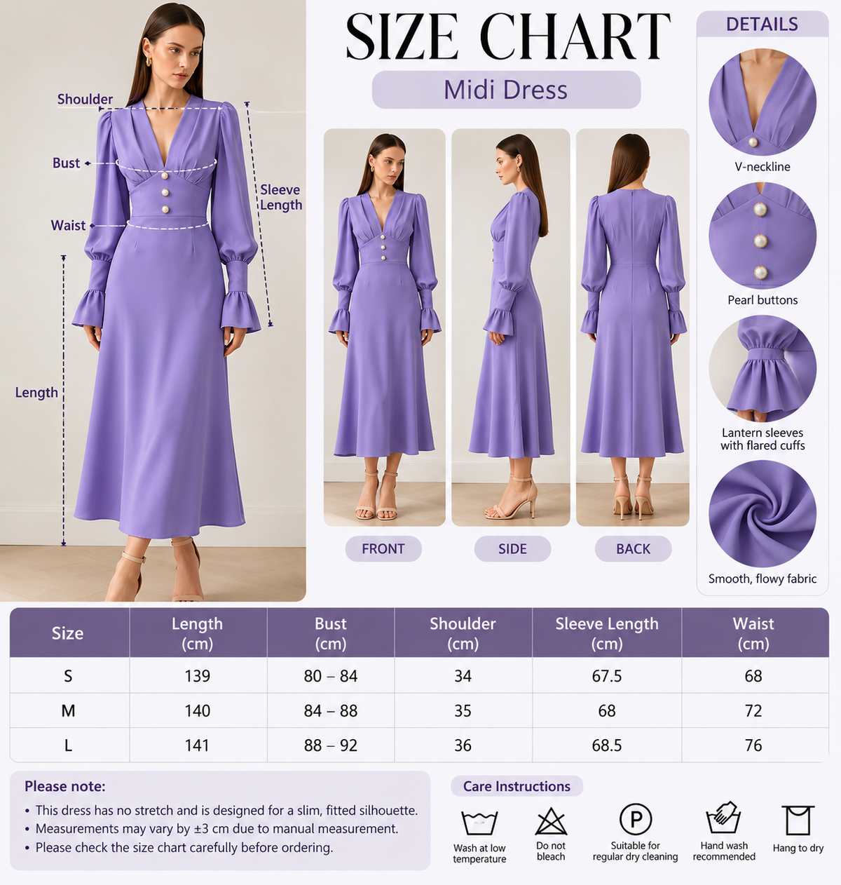 Amélie V-Neck Midi Dress