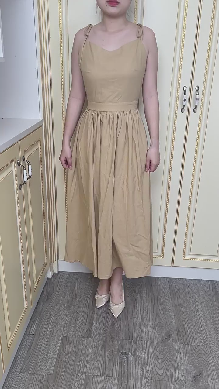 Olive Linen Cami Dress