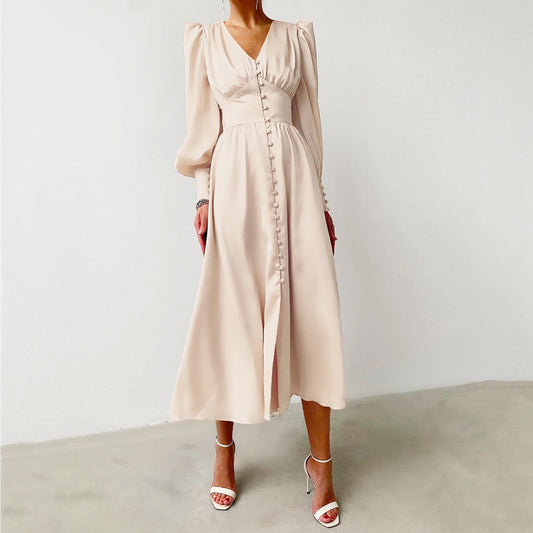 Champagne Satin Slip Dress