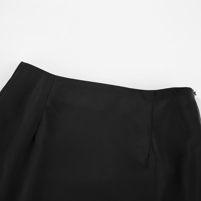 Lilac Satin Midi Skirt