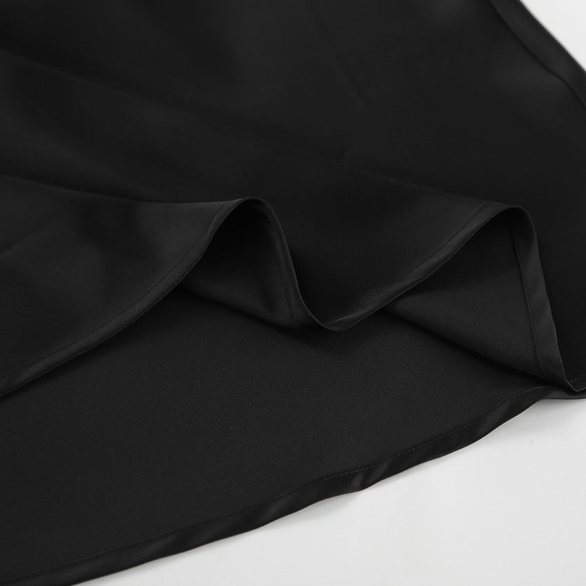 Lilac Satin Midi Skirt