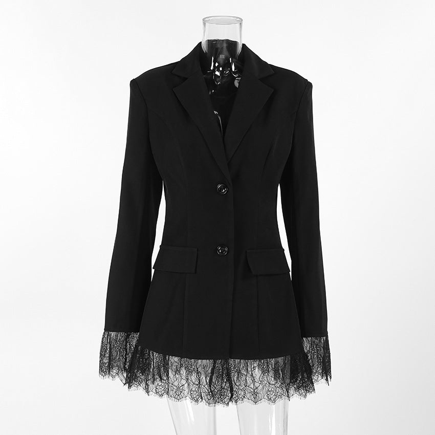 Lace Trim Power Blazer